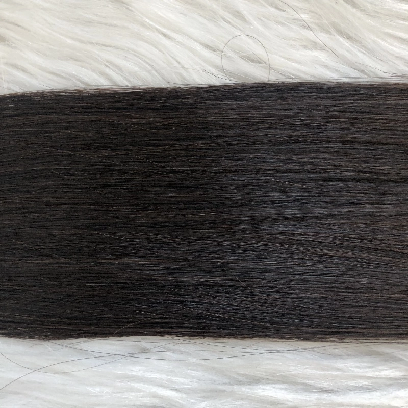 Natural looking double drawn korea pre-bonded cotton thread human hair extension HJ061